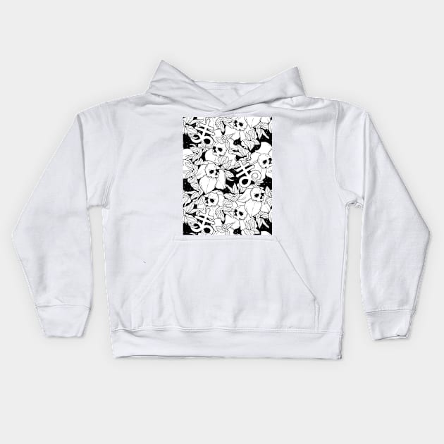 Flos Mortis (pattern version) Kids Hoodie by Spazzy Newton